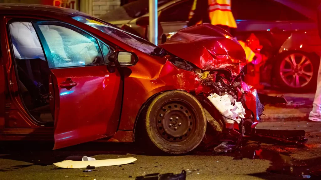 damaged car after collision