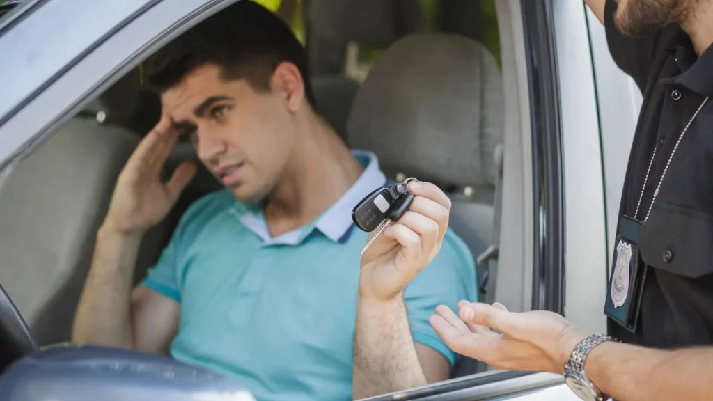 driver getting pulled over